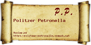 Politzer Petronella névjegykártya